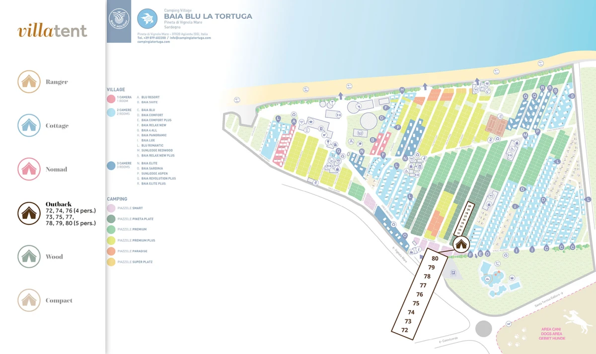 Villatent - Plattegrond - Camping Village Baia Blu La Tortuga- 2026